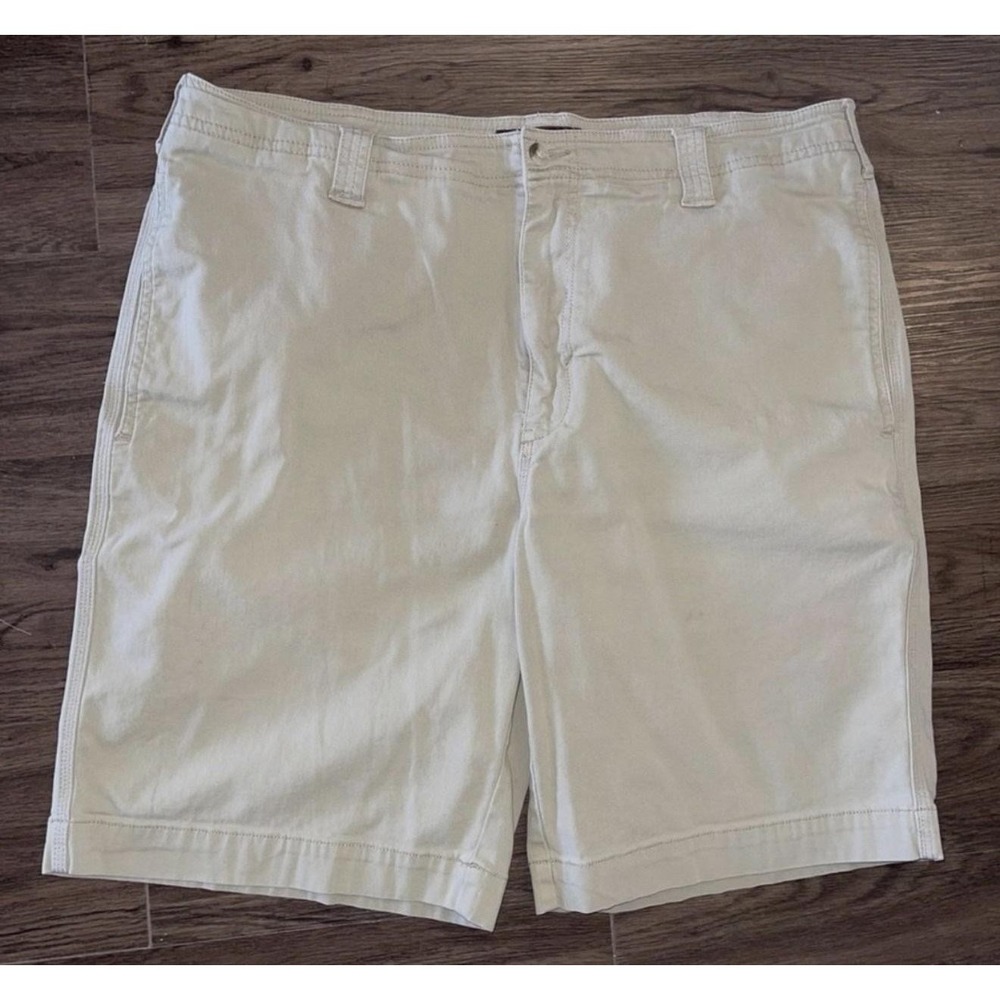 Tori Richard Shorts Mens 38 Beige Stretch Chino Flat Front 10 Inseam Casual